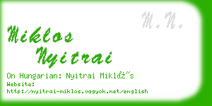 miklos nyitrai business card